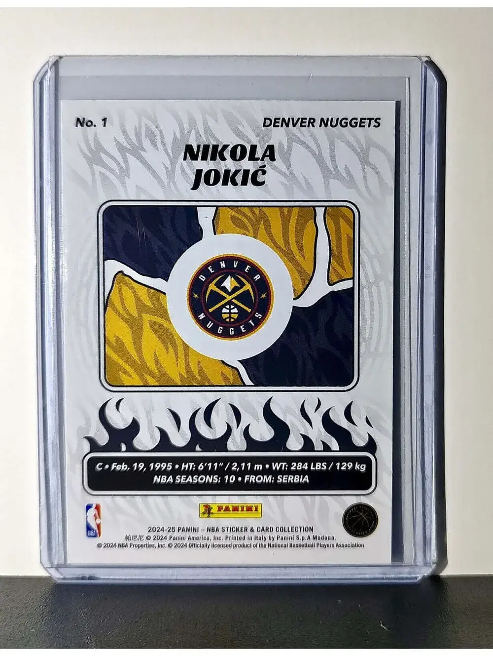 Nikola Jokić 2024-25 Panini NBA #1 Foil Sticker Card Denver Nuggets